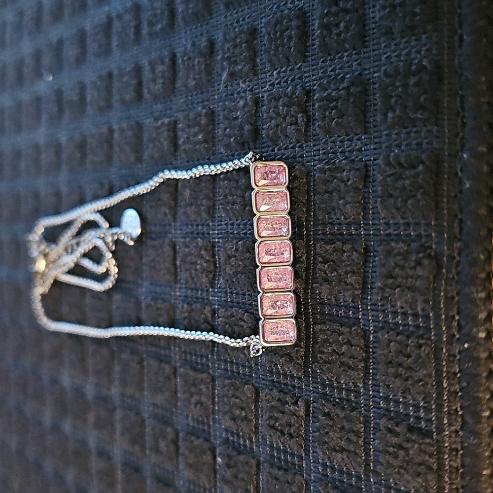 Lavender Ice Crystal  Bar Necklace